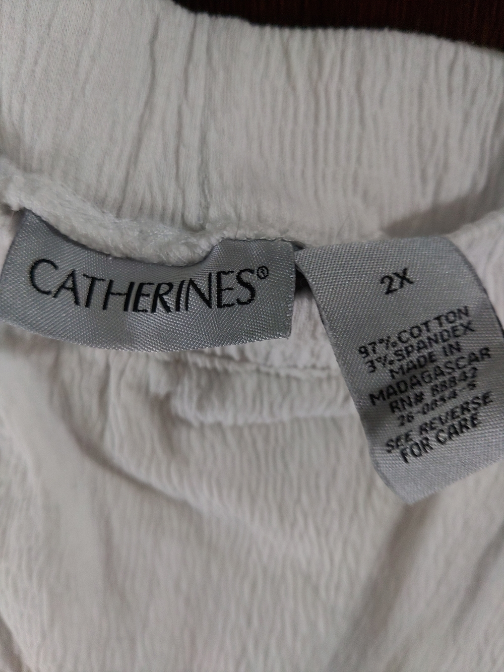 Catherines White Crinkle skirt - 2X